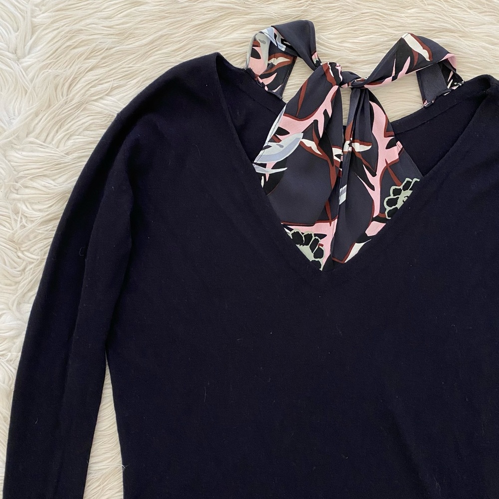 Dorothee Schumacher Navy Blue Knit Ribbon Detail Pullover Sweater - Picture 7 of 10
